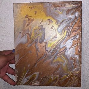 It is a 6 by 8 inch canvas with a Metallic finish.